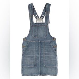 Céline Paris Denim Overall Skirt Dress Japan L Gold Hardware